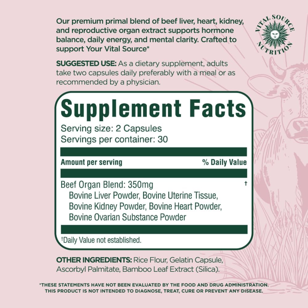 PRIMAL HEALTH Female Organ Protection Capsules 60 Count